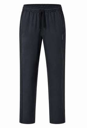 ELEPHUS Men's Dark Grey Straight Fit Track Pants with Two Side Stripes