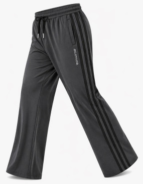 Dark grey training pants for men with modern stripe look