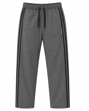 ELEPHUS Men's English Green Straight Fit Track Pants with Two Side Stripes