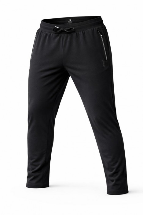 MEN BLACK REGULAR-FIT LYCRA LOWER