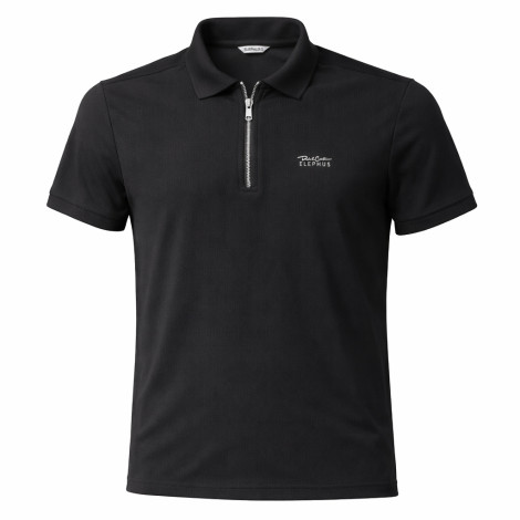 MEN HALF ZIPPER BLACK COLLAR NECK TSHIRT