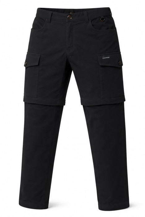 MEN BLACK CONVERTIBLE CARGO TRACKPANT