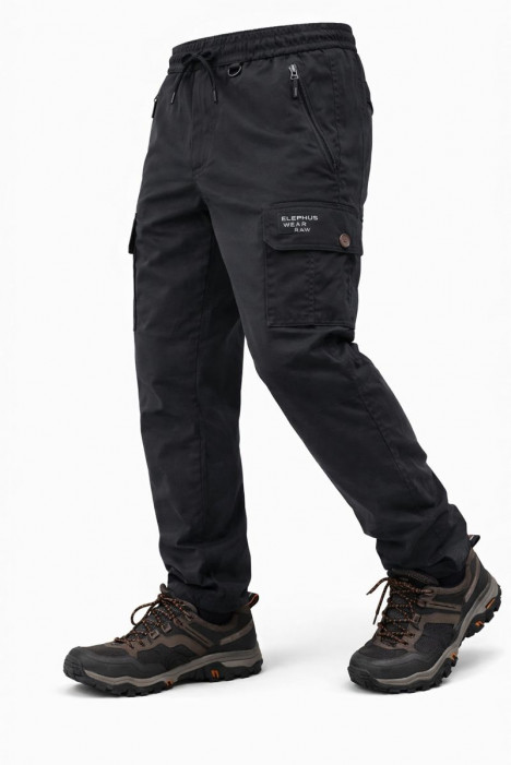 BLACK  COTTON TWILL CARGO