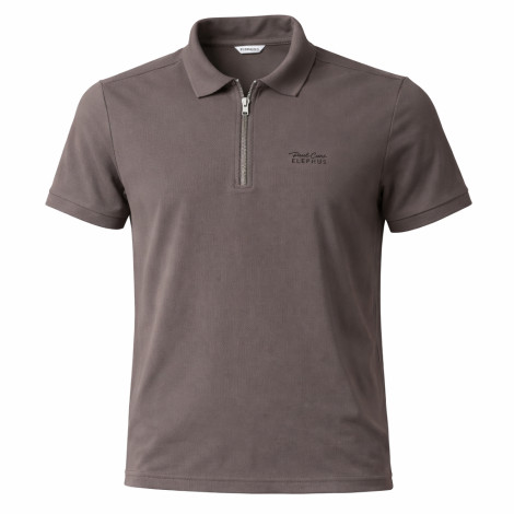 MEN HALF ZIPPER COFFEE COLLAR NECK TSHIRT