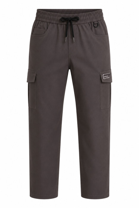 ELEPHUS Cotton Twill Utility Cargo Pants - Coffee