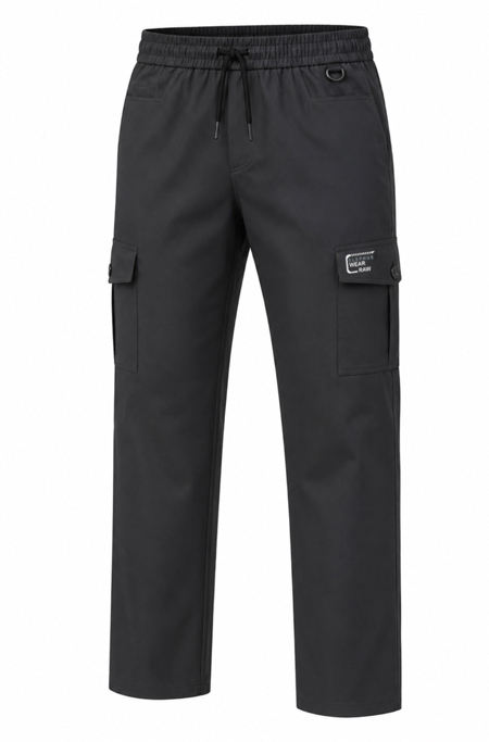 ELEPHUS Cotton Twill Utility Cargo Pants -Darkgrey