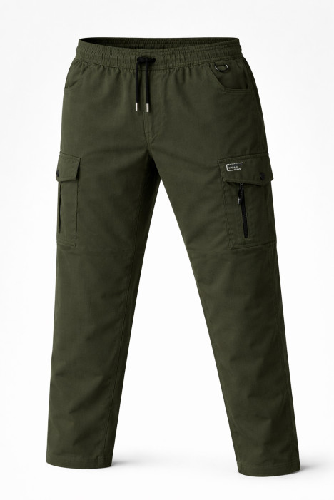 DEEP OLIVE  L-POCKET COTTON TWILL CARGO