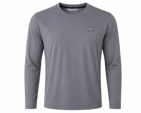 ELEPHUS Men's Full Sleeve Performance T-Shirt-Mid Grey