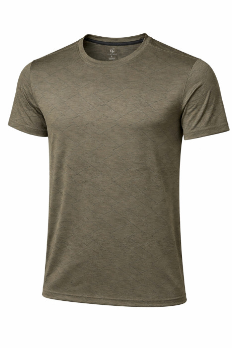 OLIVE MEN JACQUARD HS ROUNDNECK