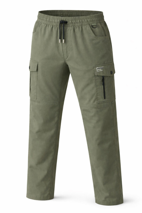 PISTA GREEN L-POCKET COTTON TWILL CARGO
