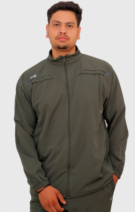 Men Olive Comfort-fit Tracksuit