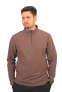 Men Coffee Half-Zipper Fullsleeve Tshirt
